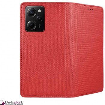 Telone atverčiamas dėklas - raudonas (Xiaomi Poco X5 5G/Redmi Note 12 5G)